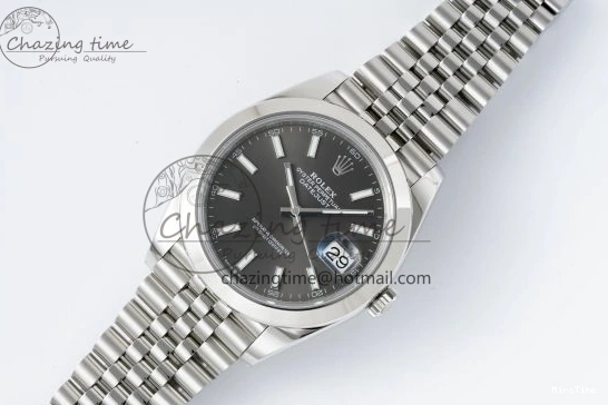 MiroTime 0503 OdorResistant DateJust 41 SS Polished Bezel KING 1:1 Best Edition 904L Steel Gray Stick Dial on Jubilee Bracelet VR 2207